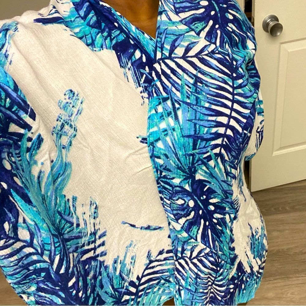 White and blue Coverup one size